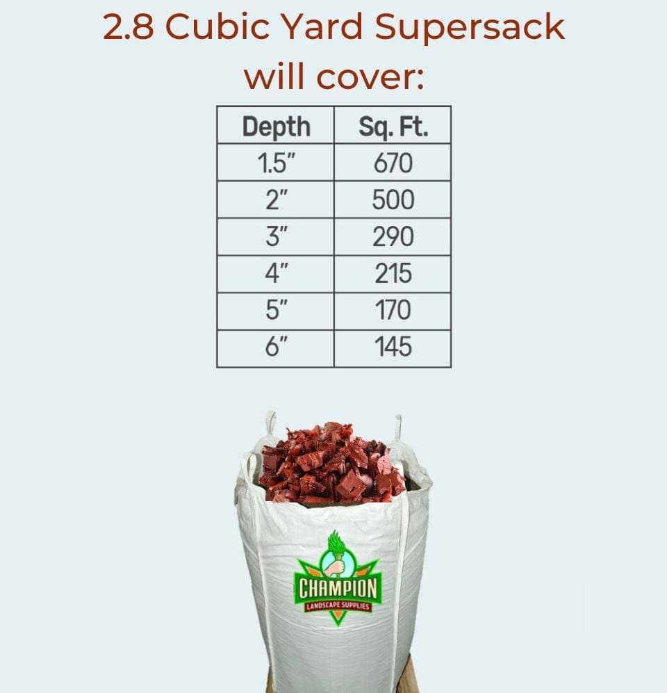 Rubber Mulch- 2.8 Cubic Yard Supersack - Champion Landscape Supplies - MULCH